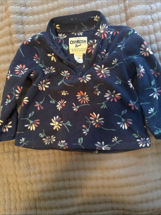 OshKosh B'gosh Other - OshKosh B'gosh Navy Floral Half-Zip Fleece Pullover